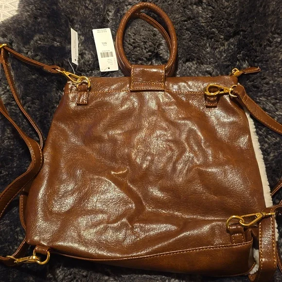 Anthropologie Cream and Brown Tote Bag - Picture 3 of 7